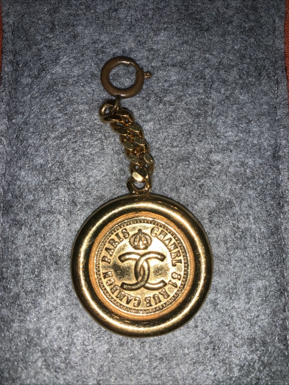 Vintage CHANEL Gold Medallion Chain Charm